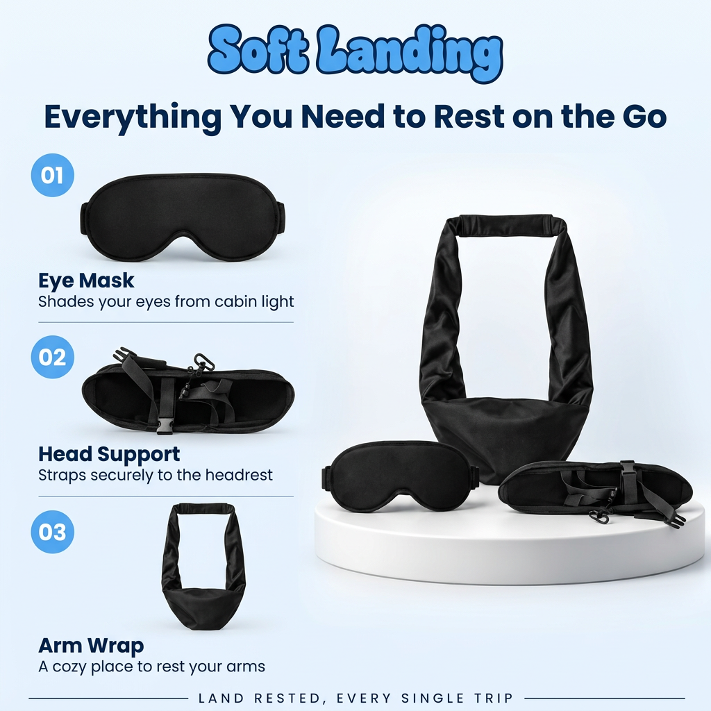 What's included: eye mask, head support and arm wrap